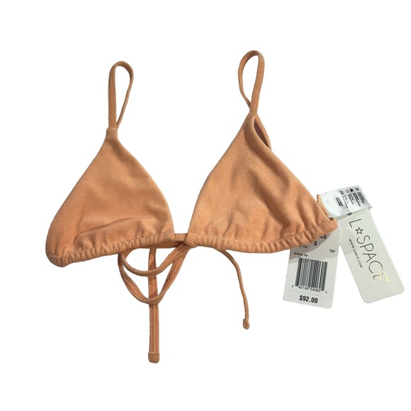 L*Space NWT Terry Brittany Bikini Top‎ Tangy Size Small MSRP $92 - Picture 1 of 2